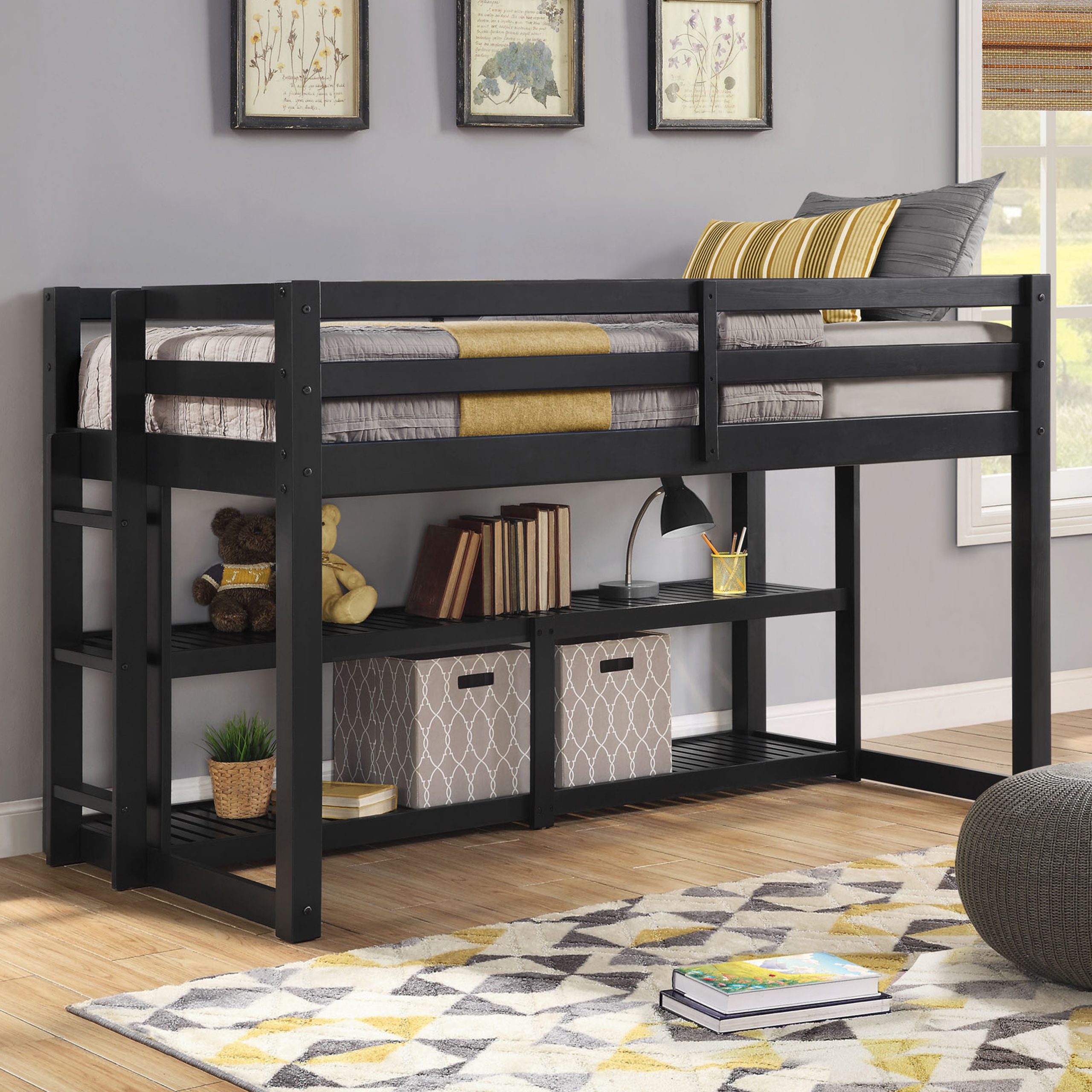Details about   Better Homes & Gardens Greer Twin Loft Storage Bed Multiple Finishes 